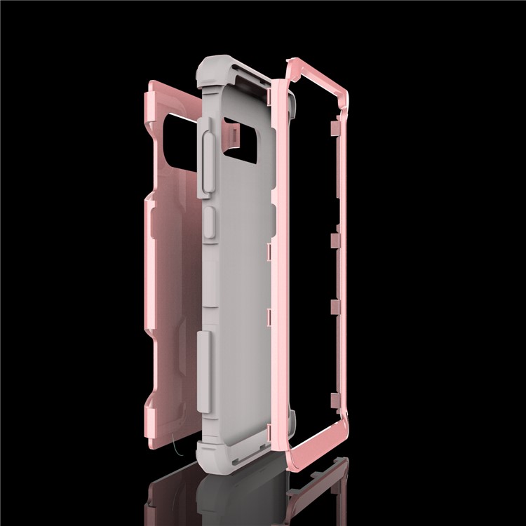 Heavy Duty 3-piece PC + Silicone Drop-proof Combo Mobile Casing for Samsung Galaxy Note 8 SM-N950 - Grey / Rose Gold-8