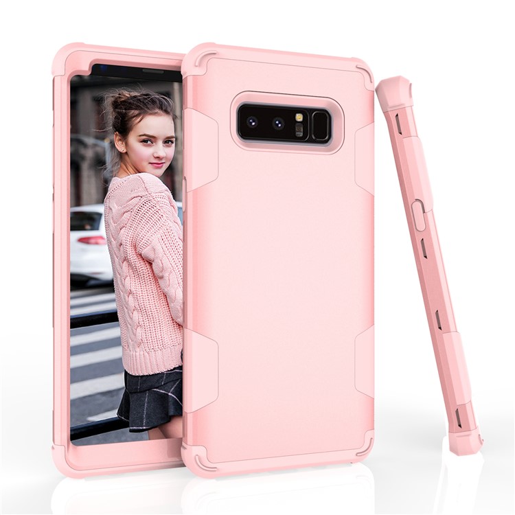 Heavy Duty 3-piece PC + Silicone Drop-proof Combo Cell Phone Cover for Samsung Galaxy Note 8 SM-N950 - Rose Gold-1