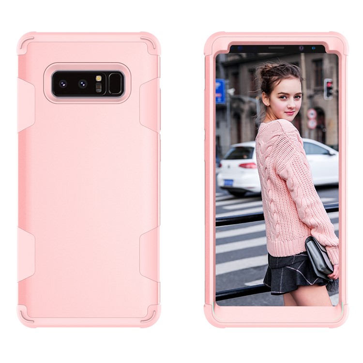 Heavy Duty 3-piece PC + Silicone Drop-proof Combo Cell Phone Cover for Samsung Galaxy Note 8 SM-N950 - Rose Gold-2