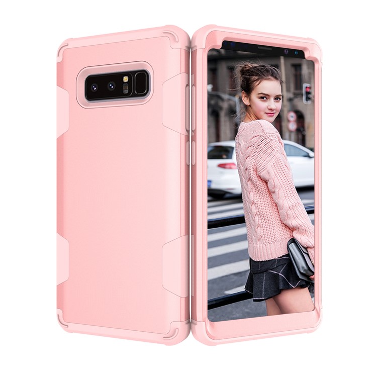 Heavy Duty 3-piece PC + Silicone Drop-proof Combo Cell Phone Cover for Samsung Galaxy Note 8 SM-N950 - Rose Gold-3