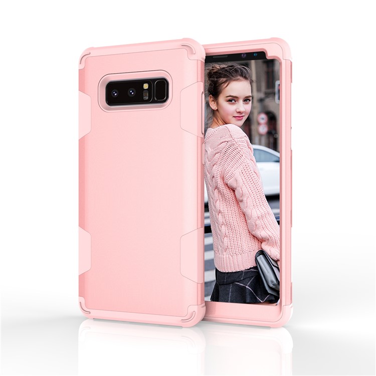 Heavy Duty 3-piece PC + Silicone Drop-proof Combo Cell Phone Cover for Samsung Galaxy Note 8 SM-N950 - Rose Gold-5