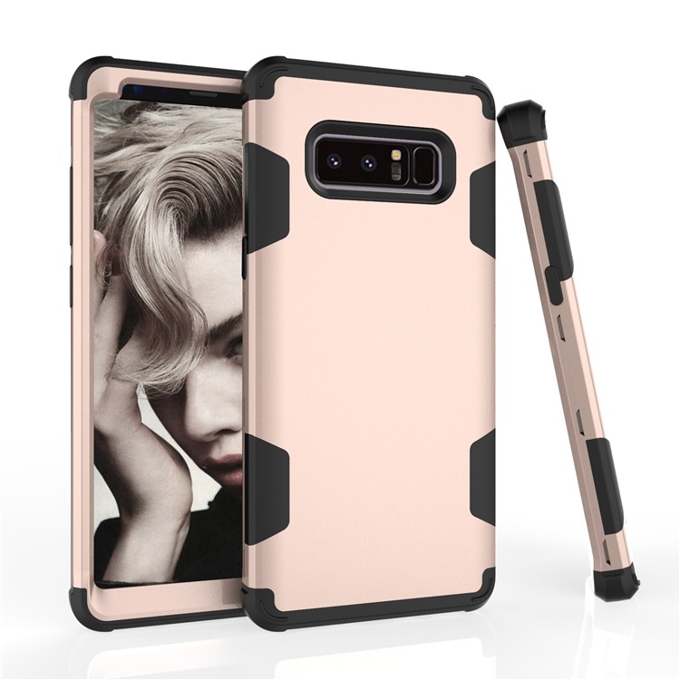 Heavy Duty 3-piece PC + Silicone Drop-proof Combo Cover for Samsung Galaxy Note 8 SM-N950 - Black / Gold-1