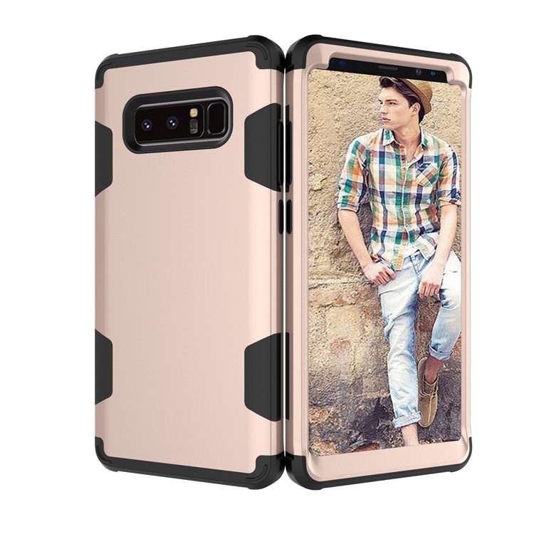 Heavy Duty 3-piece PC + Silicone Drop-proof Combo Cover for Samsung Galaxy Note 8 SM-N950 - Black / Gold-3
