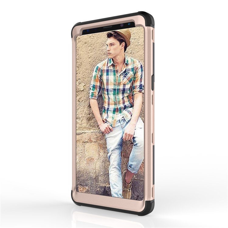 Heavy Duty 3-piece PC + Silicone Drop-proof Combo Cover for Samsung Galaxy Note 8 SM-N950 - Black / Gold-4