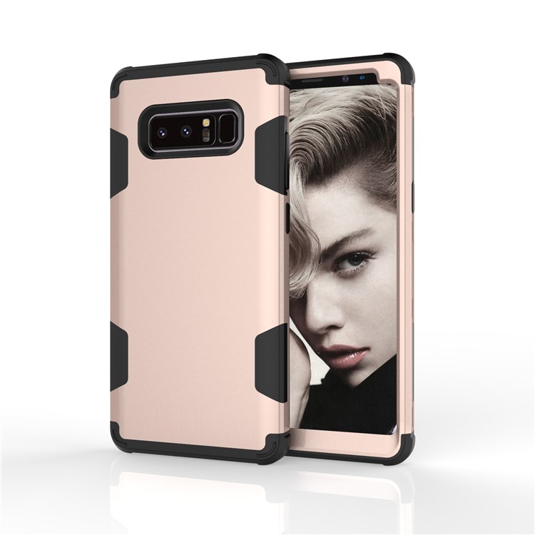 Heavy Duty 3-piece PC + Silicone Drop-proof Combo Cover for Samsung Galaxy Note 8 SM-N950 - Black / Gold-5