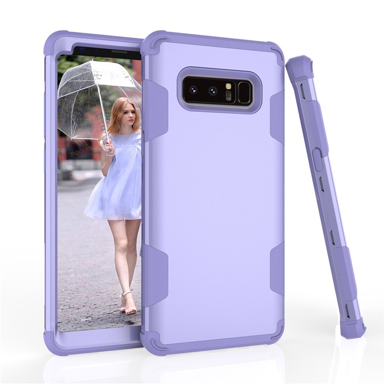 Heavy Duty 3-piece PC + Silicone Drop-proof Hybrid Mobile Case for Samsung Galaxy Note 8 SM-N950 - Purple-1