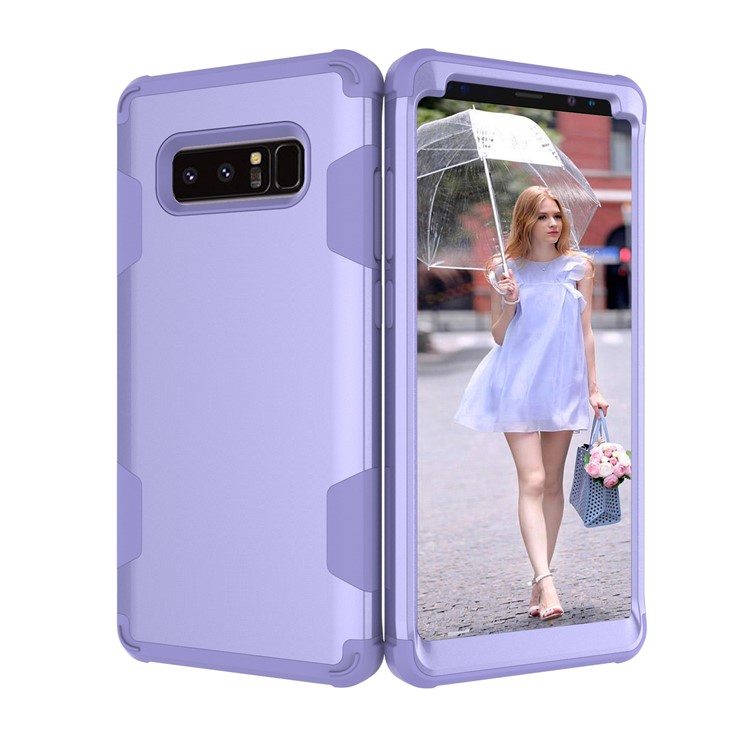 Heavy Duty 3-piece PC + Silicone Drop-proof Hybrid Mobile Case for Samsung Galaxy Note 8 SM-N950 - Purple-3