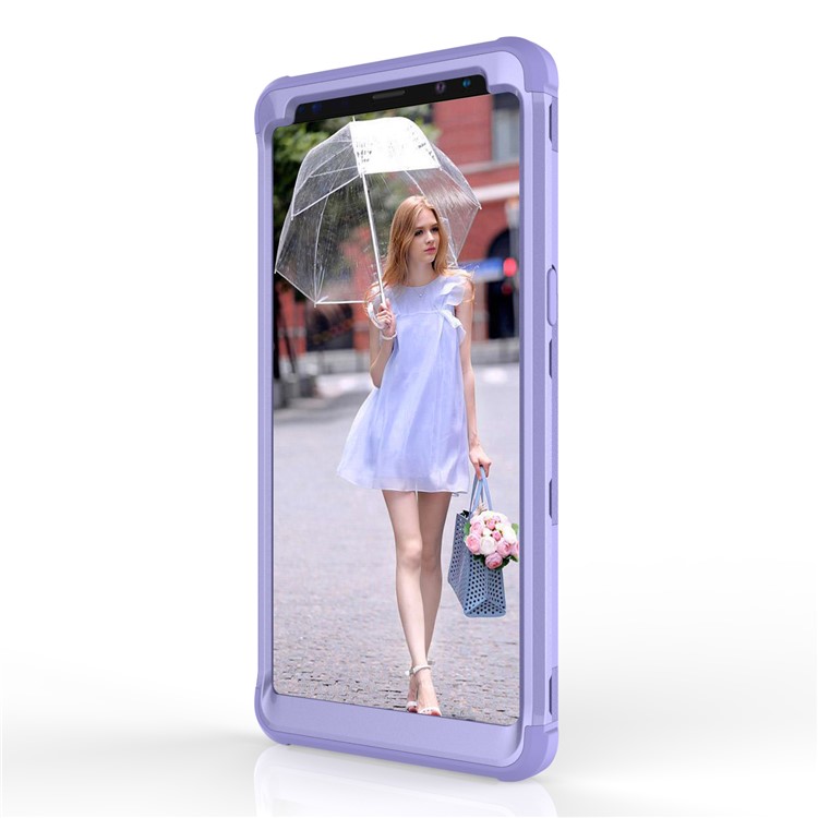 Heavy Duty 3-piece PC + Silicone Drop-proof Hybrid Mobile Case for Samsung Galaxy Note 8 SM-N950 - Purple-4