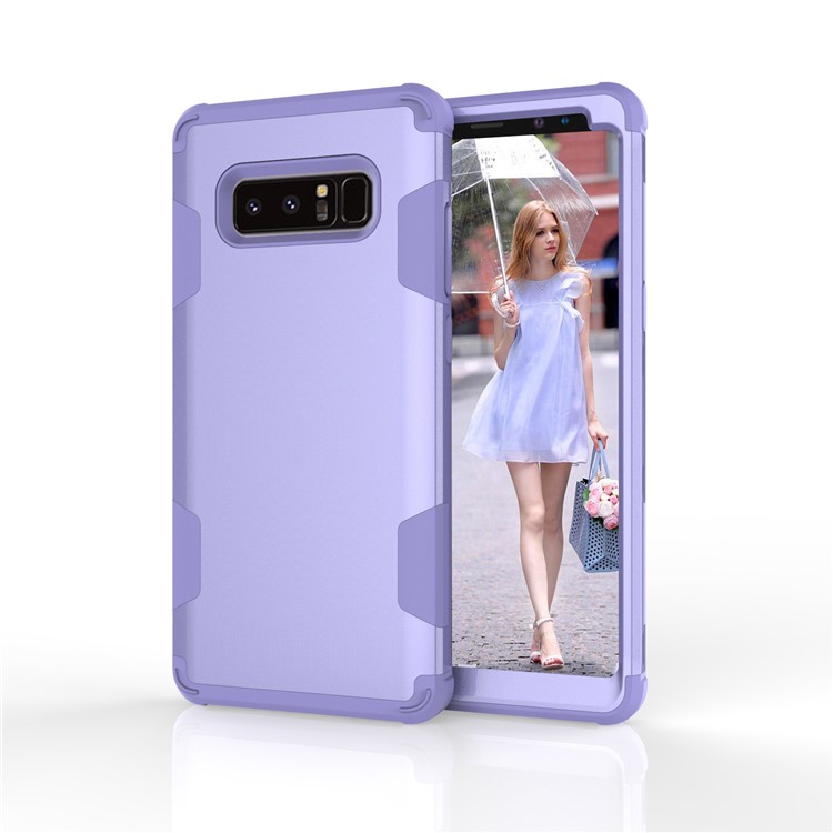 Heavy Duty 3-piece PC + Silicone Drop-proof Hybrid Mobile Case for Samsung Galaxy Note 8 SM-N950 - Purple-5