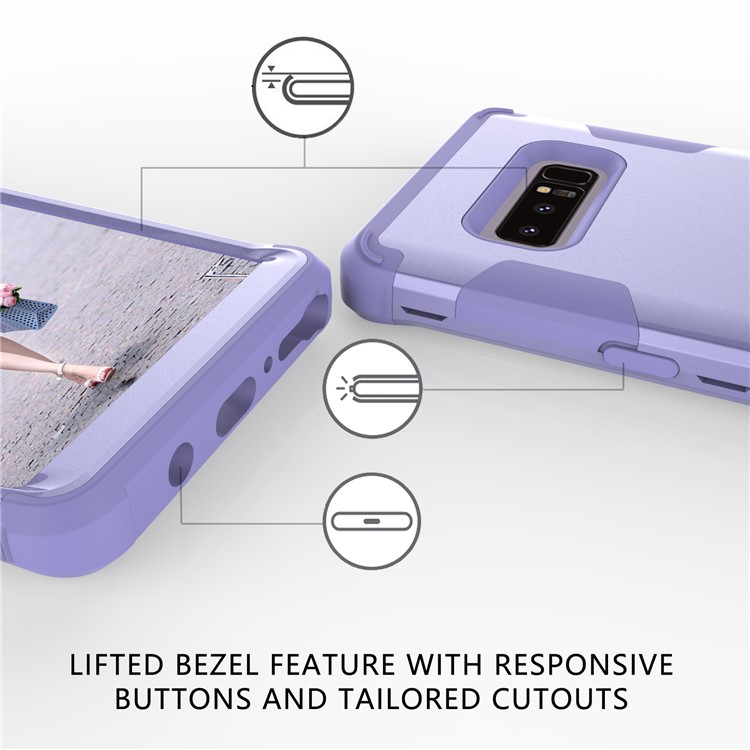 Heavy Duty 3-piece PC + Silicone Drop-proof Hybrid Mobile Case for Samsung Galaxy Note 8 SM-N950 - Purple-6