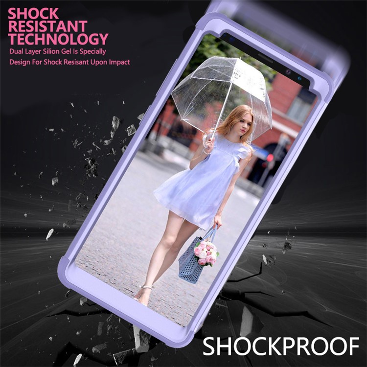 Heavy Duty 3-piece PC + Silicone Drop-proof Hybrid Mobile Case for Samsung Galaxy Note 8 SM-N950 - Purple-7