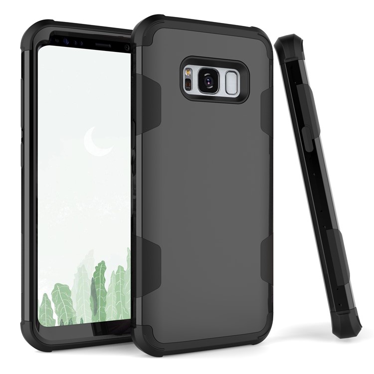 For Samsung Galaxy S8 G950 Heavy Duty 3-piece PC + Silicone Drop-proof Hybrid Case - Black-1