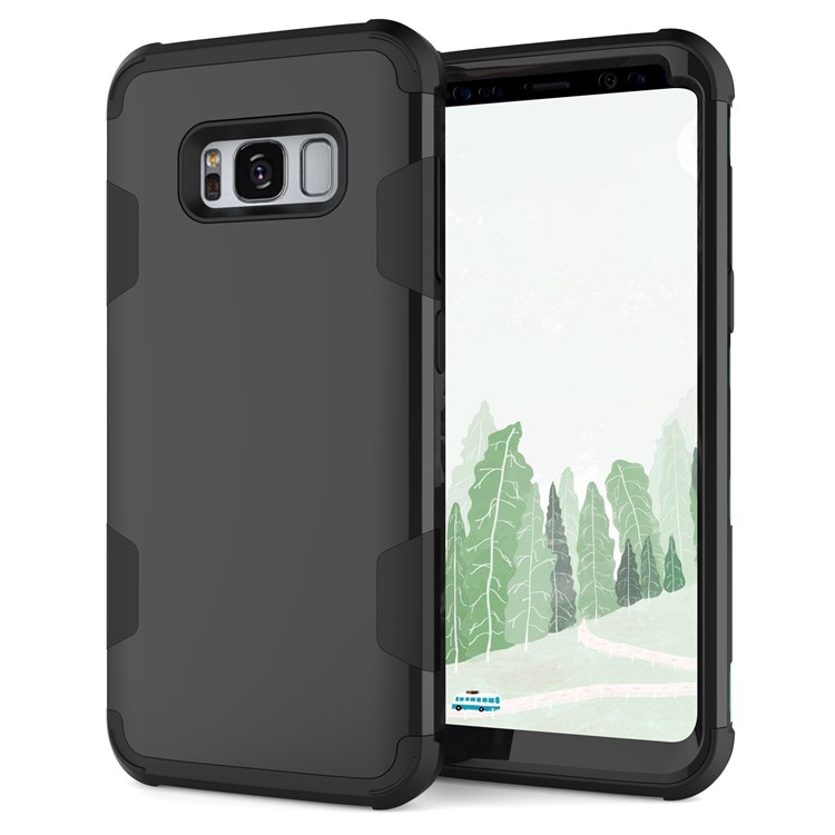 For Samsung Galaxy S8 G950 Heavy Duty 3-piece PC + Silicone Drop-proof Hybrid Case - Black-4