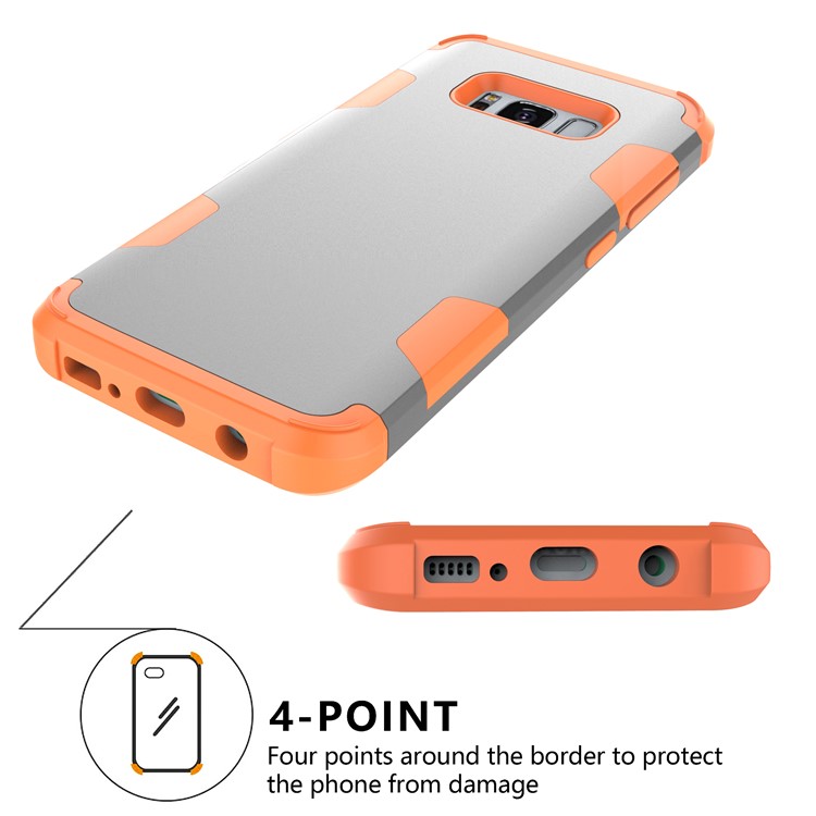 For Samsung Galaxy S8 G950 Heavy Duty 3-piece PC + Silicone Drop-proof Hybrid Cover - Orange / Grey-7