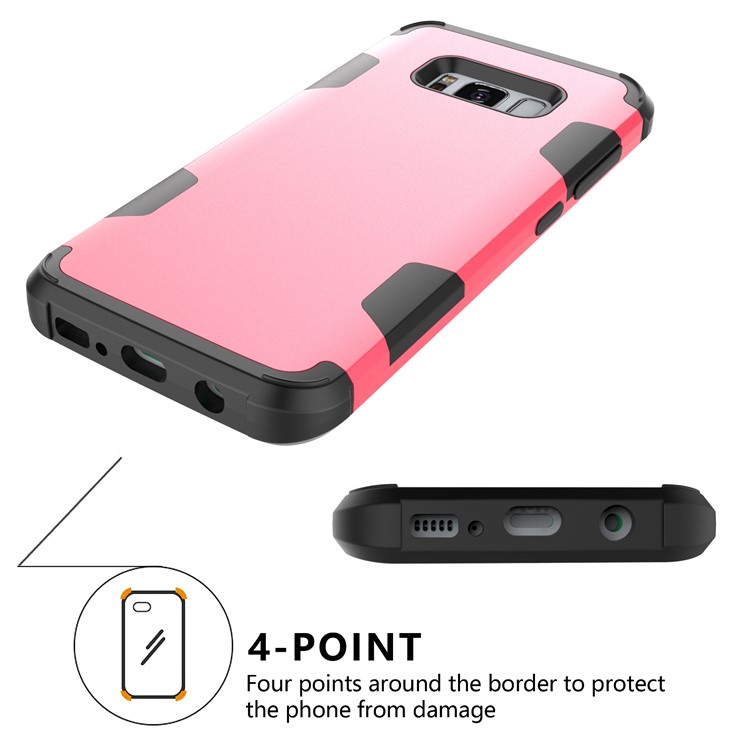 For Samsung Galaxy S8 G950 Heavy Duty 3-piece PC + Silicone Drop-proof Hybrid Back Case - Black / Rose-7