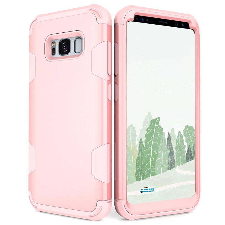 For Samsung Galaxy S8 G950 Heavy Duty 3-piece PC + Silicone Drop-proof Hybrid Protective Shell - Rose Gold-4