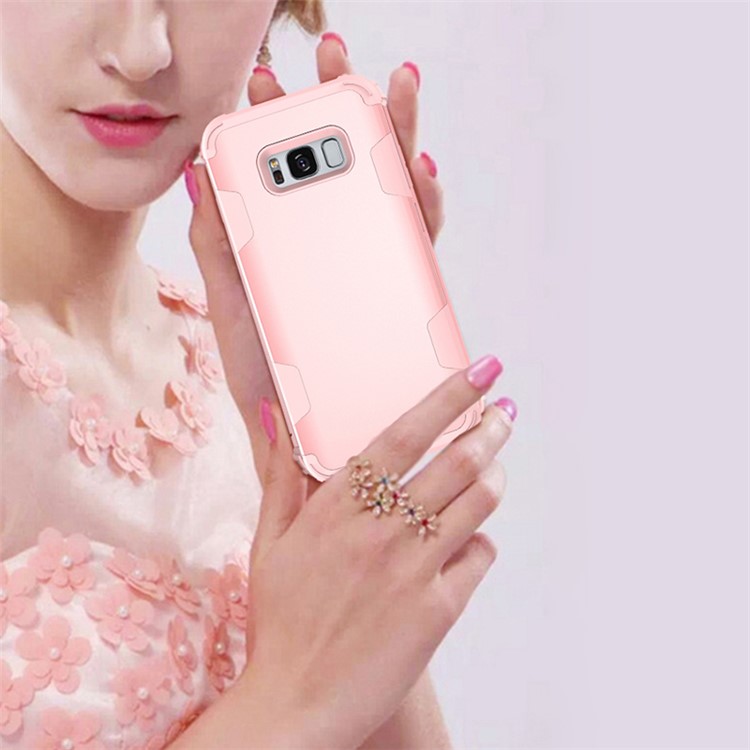 For Samsung Galaxy S8 G950 Heavy Duty 3-piece PC + Silicone Drop-proof Hybrid Protective Shell - Rose Gold-8