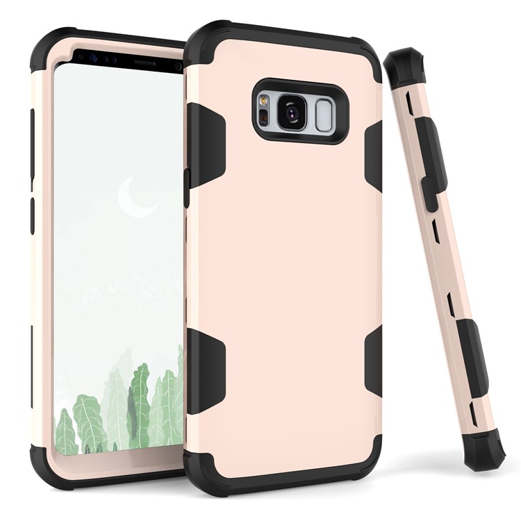 For Samsung Galaxy S8 G950 Heavy Duty 3-piece PC + Silicone Drop-proof Mobile Phone Case - Black / Gold-1