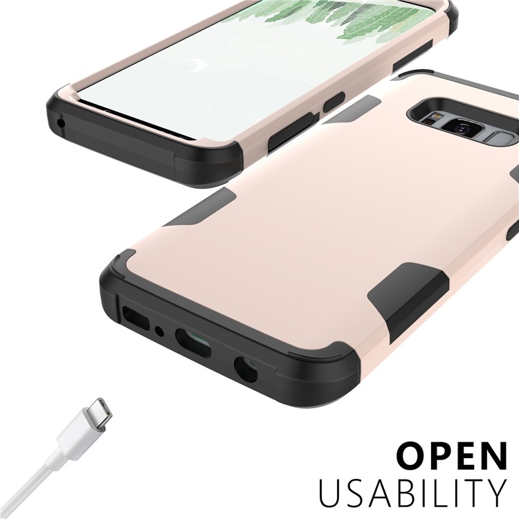 For Samsung Galaxy S8 G950 Heavy Duty 3-piece PC + Silicone Drop-proof Mobile Phone Case - Black / Gold-2