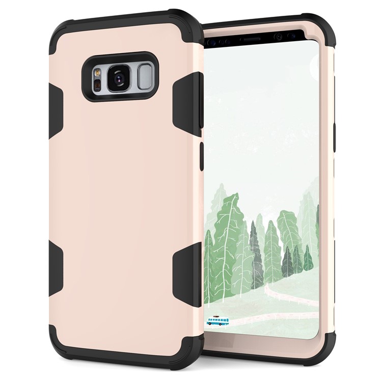 For Samsung Galaxy S8 G950 Heavy Duty 3-piece PC + Silicone Drop-proof Mobile Phone Case - Black / Gold-4