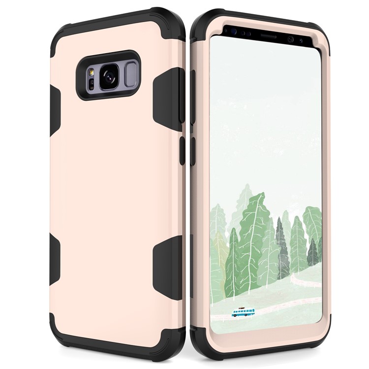 For Samsung Galaxy S8 G950 Heavy Duty 3-piece PC + Silicone Drop-proof Mobile Phone Case - Black / Gold-5