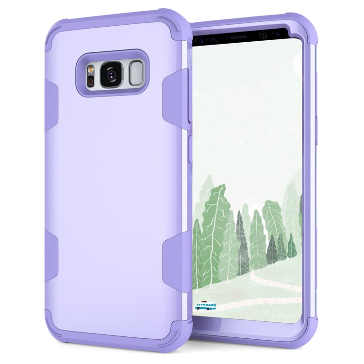 For Samsung Galaxy S8 G950 Heavy Duty 3-piece PC + Silicone Drop-proof Hybrid Protection Case - Purple-3