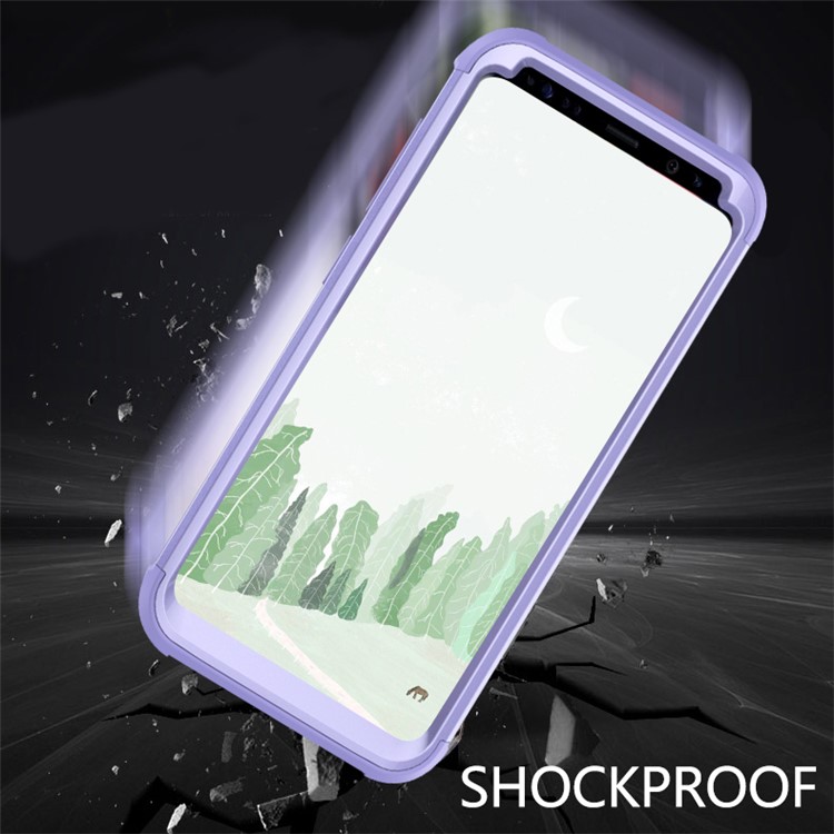For Samsung Galaxy S8 G950 Heavy Duty 3-piece PC + Silicone Drop-proof Hybrid Protection Case - Purple-5