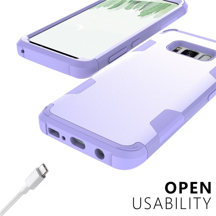 For Samsung Galaxy S8 G950 Heavy Duty 3-piece PC + Silicone Drop-proof Hybrid Protection Case - Purple-6