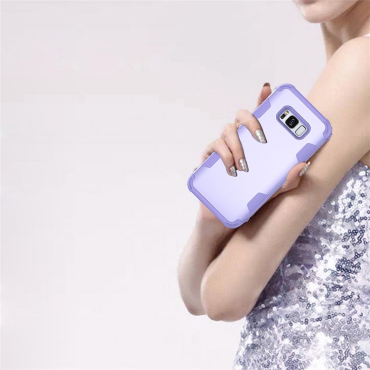 For Samsung Galaxy S8 G950 Heavy Duty 3-piece PC + Silicone Drop-proof Hybrid Protection Case - Purple-8