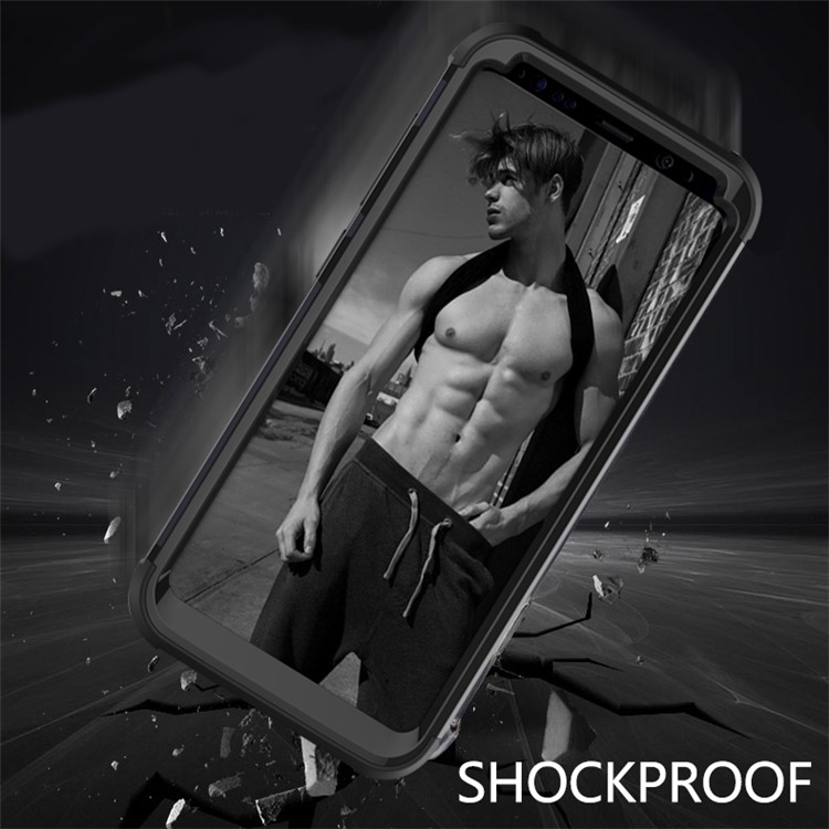 Heavy Duty 3-piece PC + Silicone Shockproof Hybrid Cell Phone Cover for Samsung Galaxy S8 Plus SM-G955 - Black-6