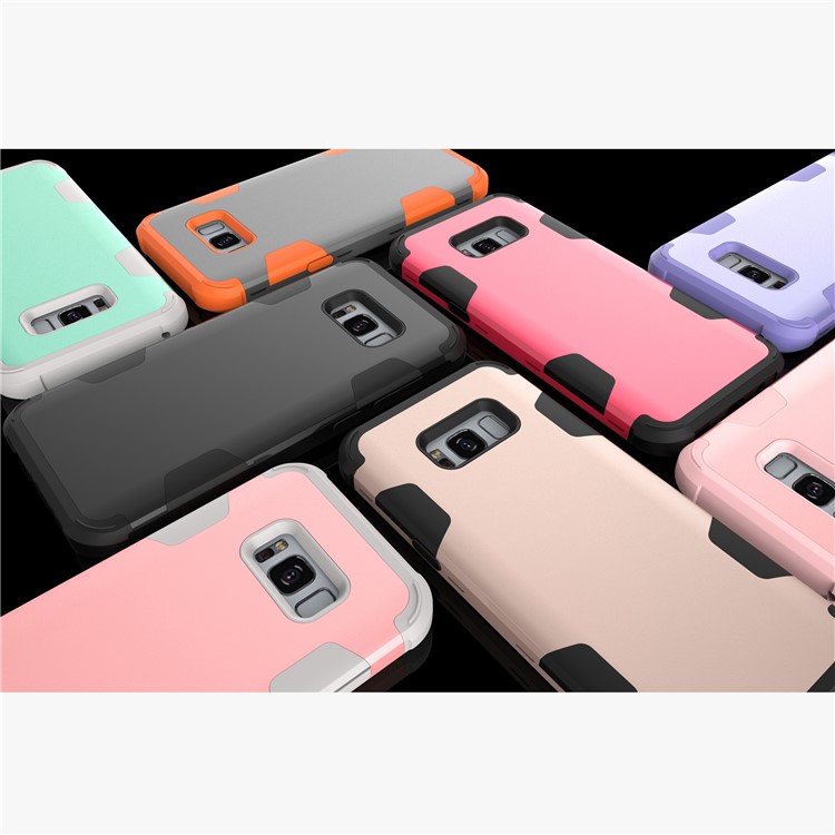 Heavy Duty 3-piece PC + Silicone Shockproof Hybrid Cell Phone Cover for Samsung Galaxy S8 Plus SM-G955 - Black-8
