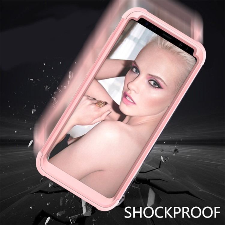 Heavy Duty 3-piece PC + Silicone Shockproof Hybrid Shell for Samsung Galaxy S8 Plus SM-G955 - Rose Gold-5