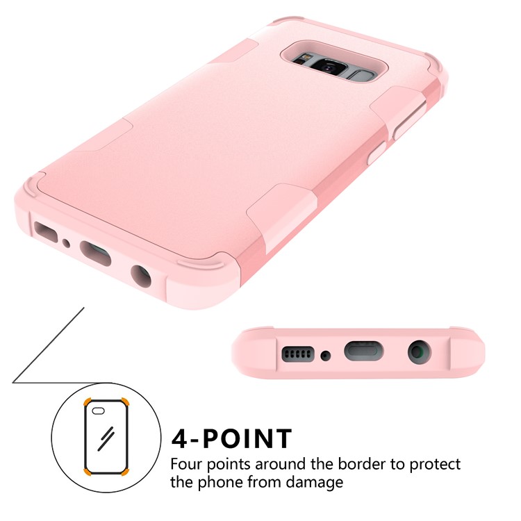 Heavy Duty 3-piece PC + Silicone Shockproof Hybrid Shell for Samsung Galaxy S8 Plus SM-G955 - Rose Gold-7