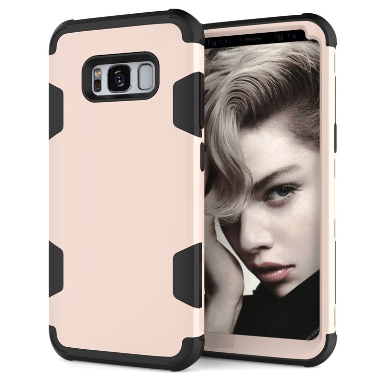 Heavy Duty 3-piece PC + Silicone Shockproof Hybrid Back Case for Samsung Galaxy S8 Plus SM-G955 - Black / Gold-4