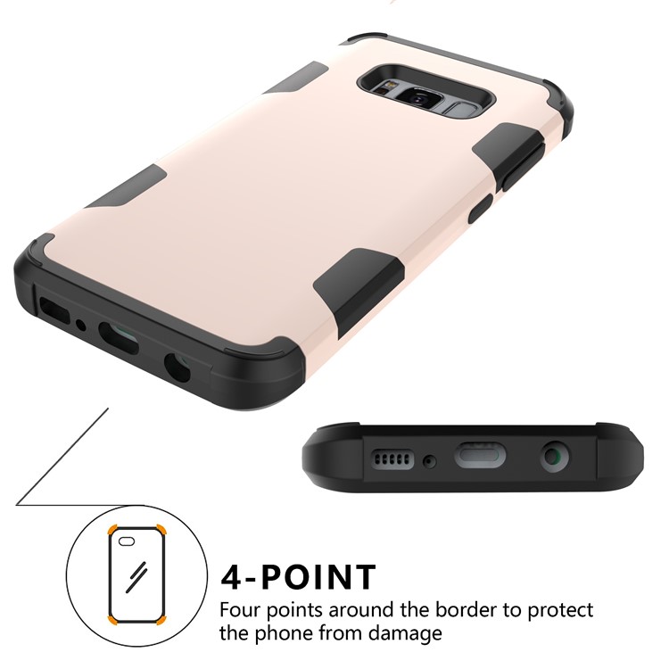 Heavy Duty 3-piece PC + Silicone Shockproof Hybrid Back Case for Samsung Galaxy S8 Plus SM-G955 - Black / Gold-7