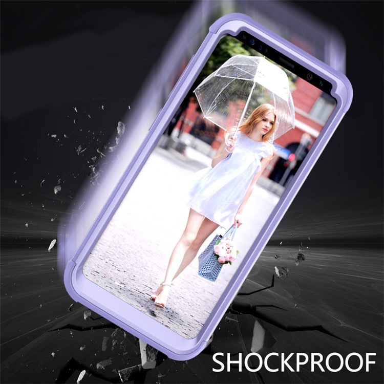 Heavy Duty 3-piece PC + Silicone Shockproof Hybrid Casing for Samsung Galaxy S8 Plus SM-G955 - Purple-5