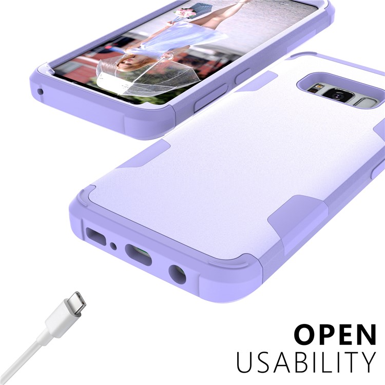 Heavy Duty 3-piece PC + Silicone Shockproof Hybrid Casing for Samsung Galaxy S8 Plus SM-G955 - Purple-6