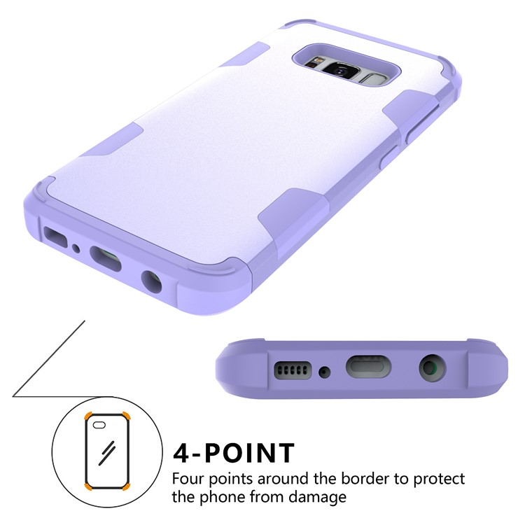Heavy Duty 3-piece PC + Silicone Shockproof Hybrid Casing for Samsung Galaxy S8 Plus SM-G955 - Purple-7