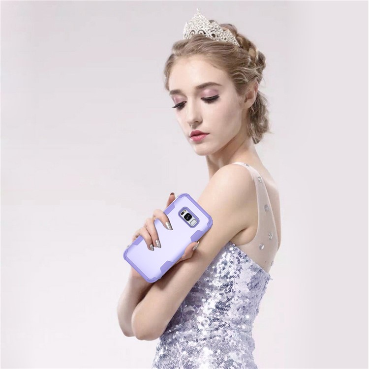 Heavy Duty 3-piece PC + Silicone Shockproof Hybrid Casing for Samsung Galaxy S8 Plus SM-G955 - Purple-8