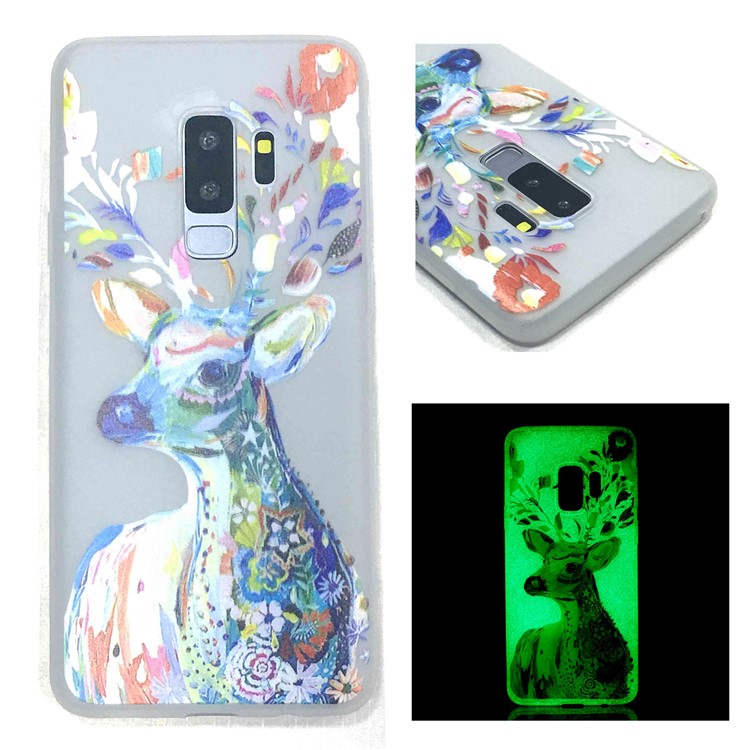 Luminous Patterned TPU Back Case for Samsung Galaxy S9+ G965 - Flower Elk-1