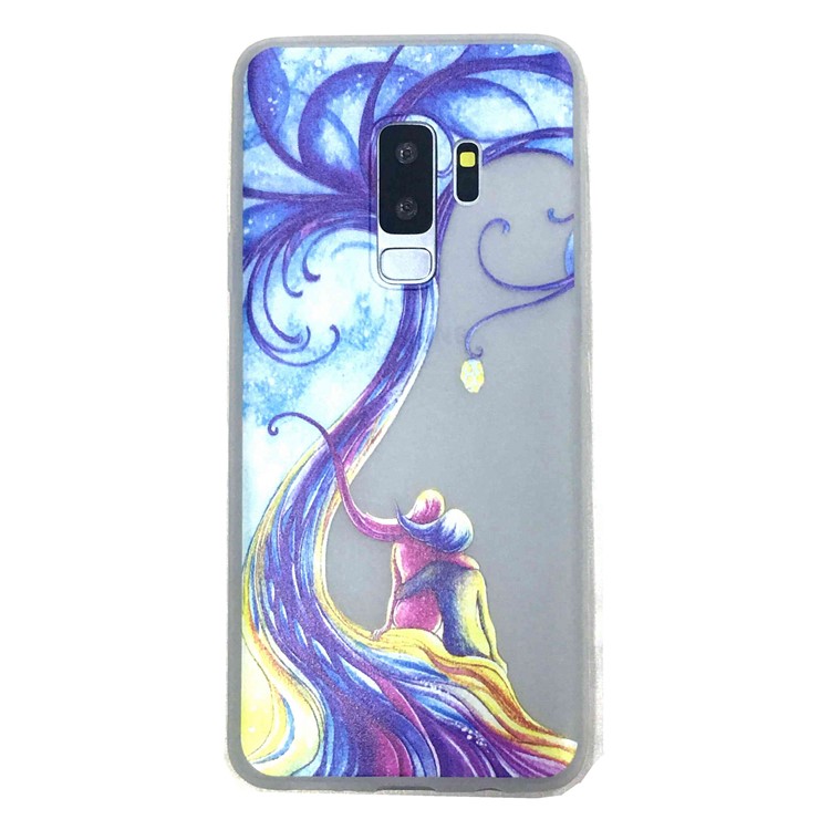 Luminous Patterned TPU Phone Case for Samsung Galaxy S9+ G965 - Two People Sitting-1