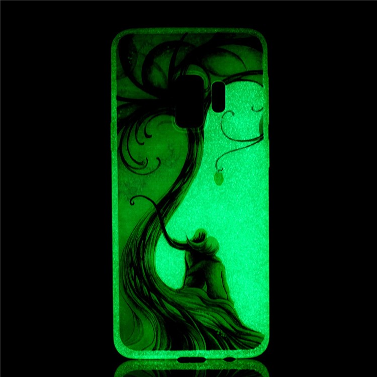 Luminous Patterned TPU Phone Case for Samsung Galaxy S9+ G965 - Two People Sitting-2