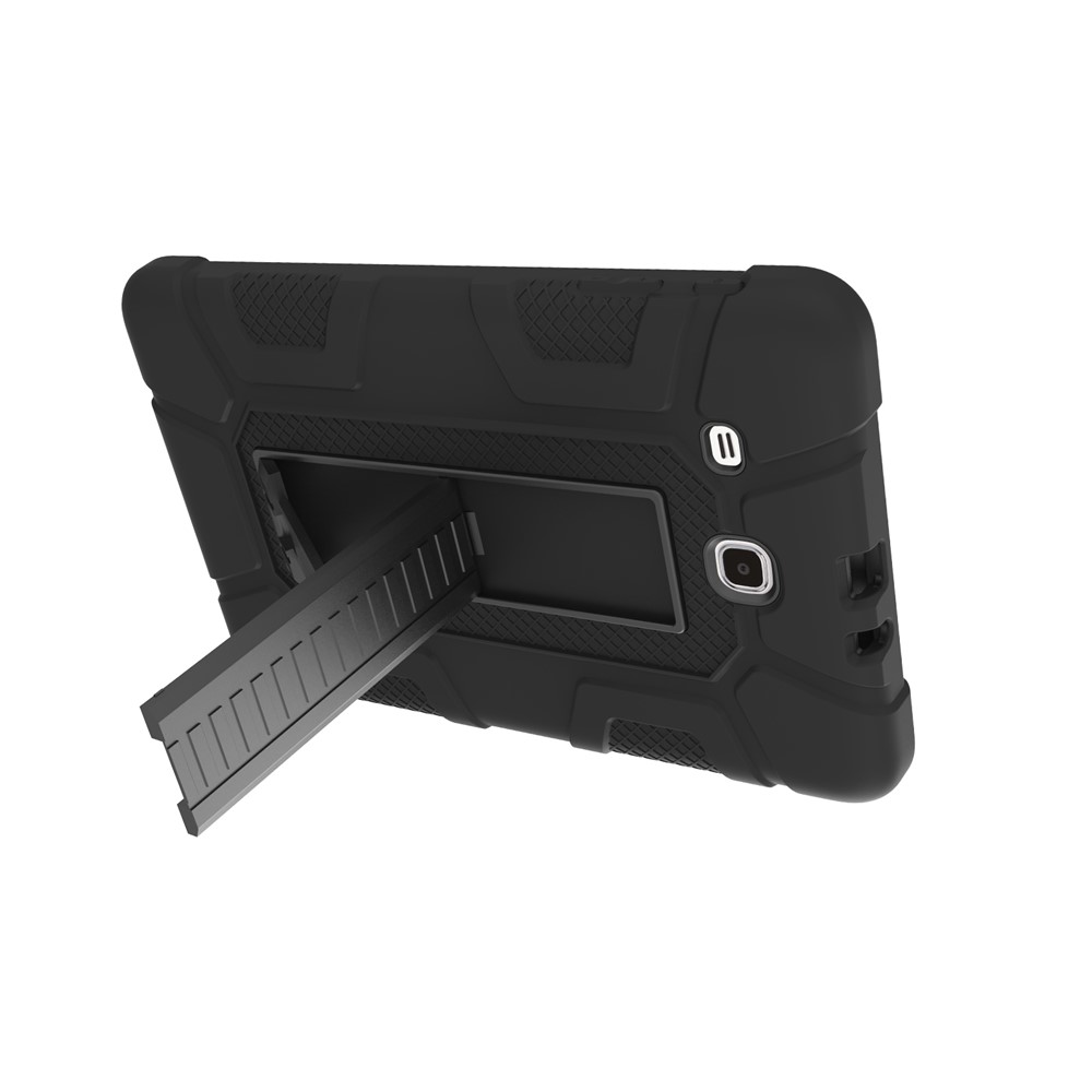 Shock Proof Anti-dust Hybrid TPU + PC Protective Case with Kickstand for Samsung Galaxy Tab E 9.6 T560 - Black-5