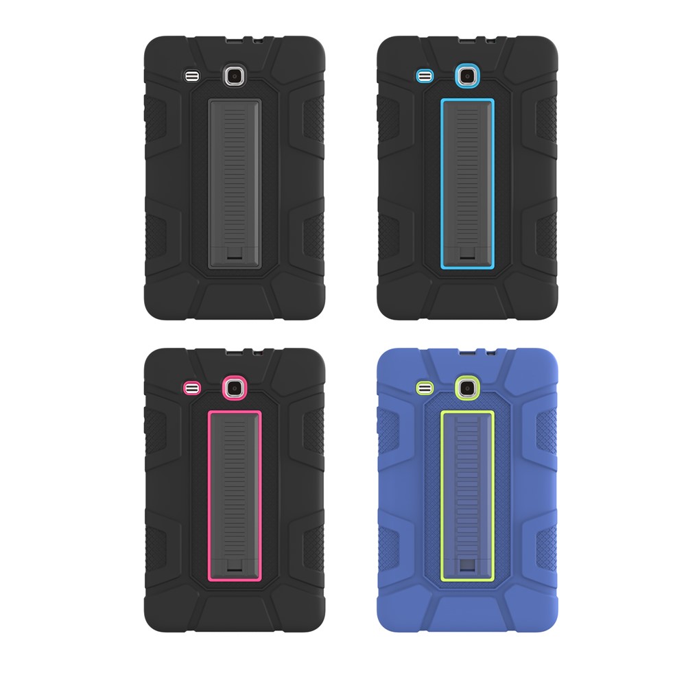 Shock Proof Anti-dust Hybrid TPU + PC Protective Case with Kickstand for Samsung Galaxy Tab E 9.6 T560 - Black-9