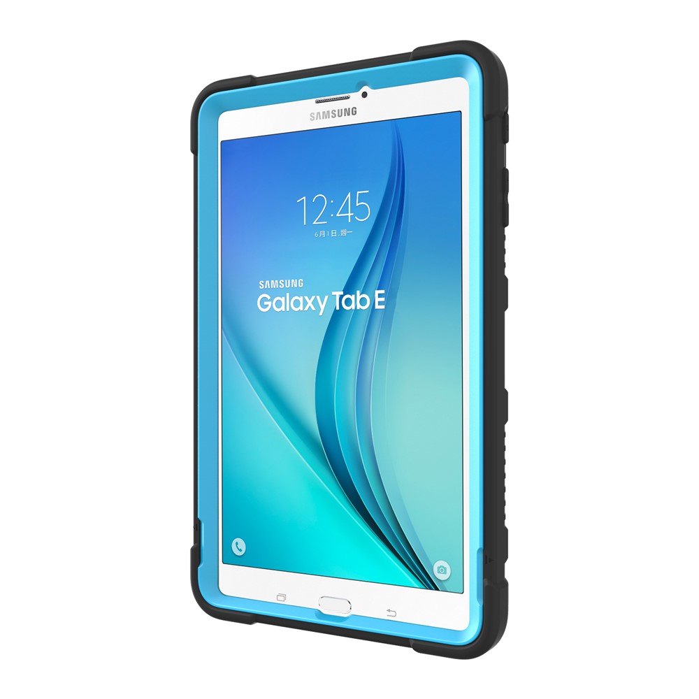 Cáscara Protectora Hybrid Hybrid Hybrid Anti-polvo A Prueba De Choques Con Soporte Para Samsung Galaxy Tab E 9.6 T560 - Negro / Azul