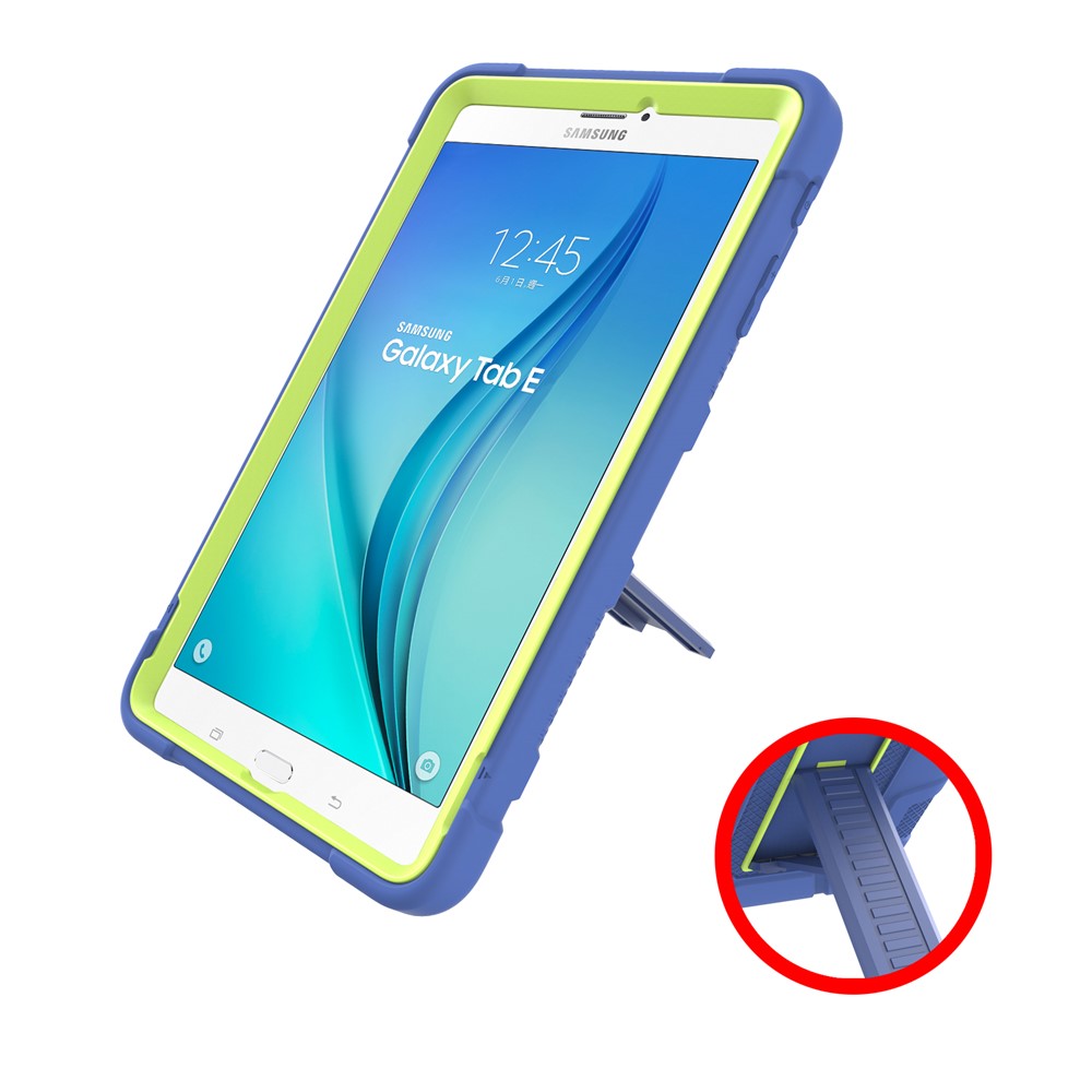 Shock Proof Anti-dust Hybrid TPU + PC Protective Casing with Kickstand for Samsung Galaxy Tab E 9.6 T560 - Blue / Green-5