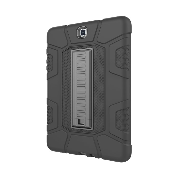 Shock Proof Anti-dust Hybrid TPU + PC Protective Case with Kickstand for Samsung Galaxy Tab A 9.7 - Black-3