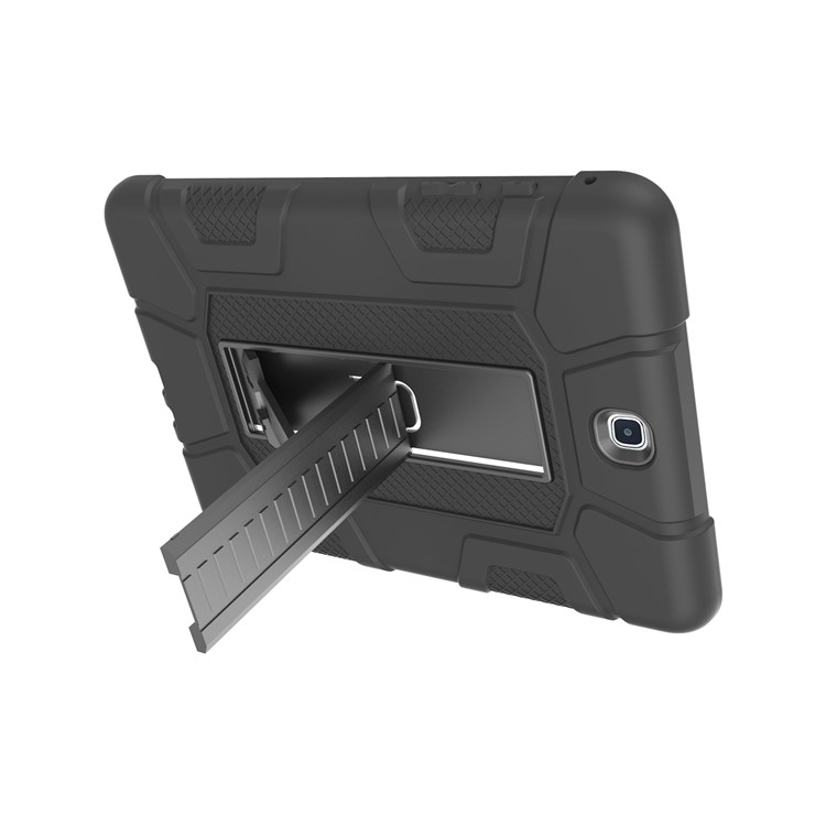 Shock Proof Anti-dust Hybrid TPU + PC Protective Case with Kickstand for Samsung Galaxy Tab A 9.7 - Black-5