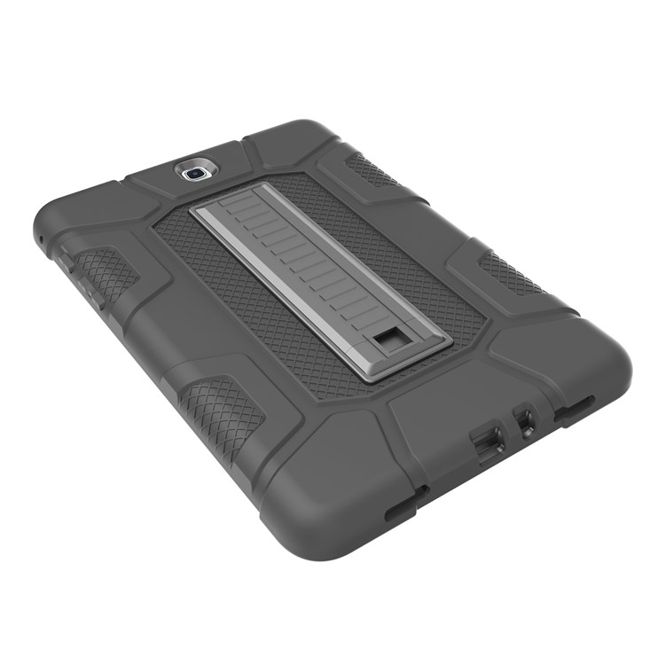 Shock Proof Anti-dust Hybrid TPU + PC Protective Case with Kickstand for Samsung Galaxy Tab A 9.7 - Black-7
