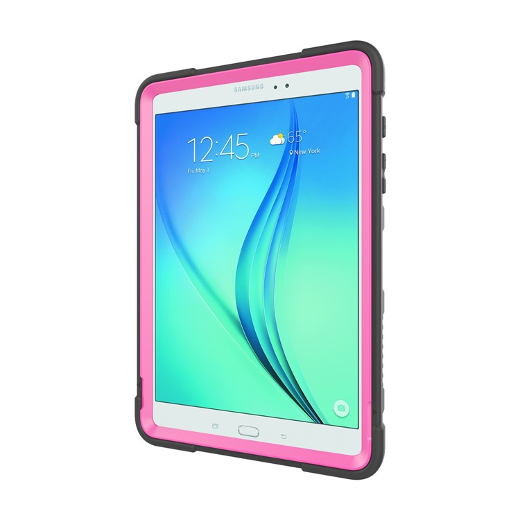 Stoßfest Anti-Staub-Hybrid-TPU + PC-Schutzhülle Mit Kickstand Für Samsung Galaxy Tab A 9.7 - Schwarz / Rose-4